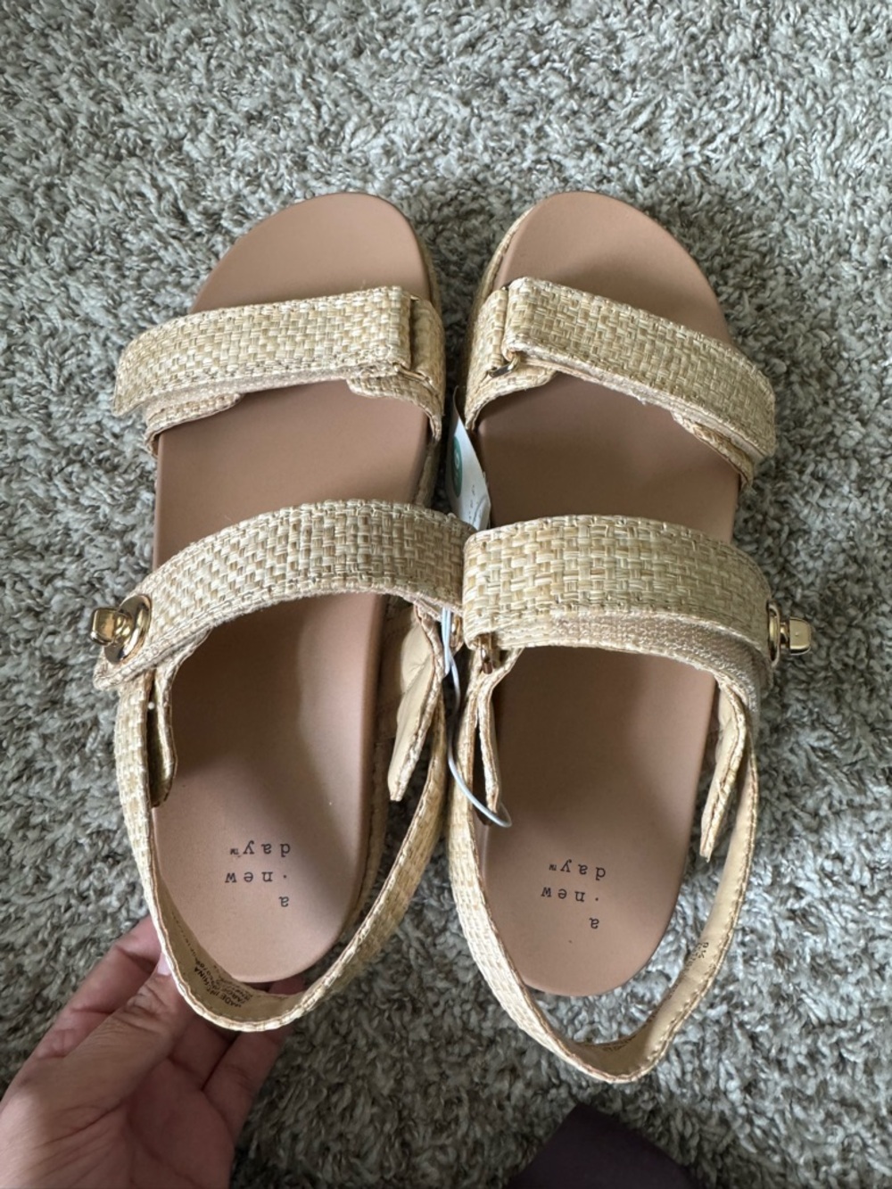 a new day tan Woven Strap Women's Sandals 9.5